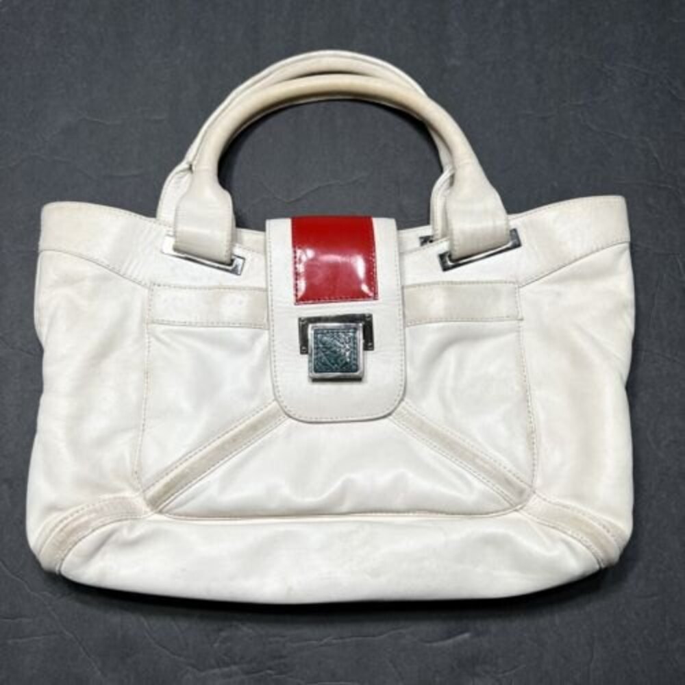 Loewe Womens Lambskin Leather Handbag White